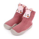 MOMISY Baby Socks Animal Themed, Funny Cartoon Printed Cotton Socks with Shoes - Soft, Non-Slip, and Comfortable Size 12-18M(PinkCat-22-23)