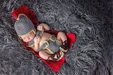 MOMISY Baby Photography Props, Baby Soldier Outfit, Includes Hat, Nappy, Shoes & Neck for Kids Parties Anniversaries Photography, Grey