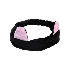 MOMISY Elastic Hair Head Band, Washable Facial Makeup Wrap Headband for Women, Spa Face Cleansing Band, Free Size (Pink Black, Free)