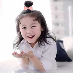 Momisy Girl's Bow shape Hair Tie Rubber Bands Style Ponytail Holder, Medium, Multicolour - 8 Pieces