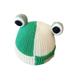 MOMISY Baby Beanie Hat, Chess Warm Toddlers Winter Hat, Double Pom Pom Beanies for Boys & Girls Woolen Knitted Cap (6 Months - 2 Years) (Green)