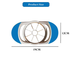 MOMISY Plastic Apple Fruit Slicer, Corer, Cutter, Divider Tool, 8 Stainless Steel Blades (WhiteBlue)
