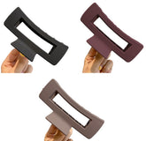 MOMISY Non slip Hair Claw Clutcher Clips for Women Big Jelly Jaw Clip Clamps for Girls Accessories for Long Thick Hair (10 cm, Square, 3)