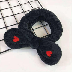 MOMISY Elastic Women's Hair Band Wash Face Spa Headband-Washable Facial Band Makeup Wrap Headbands Fits All Head Sizes (Black)
