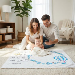 MOMISY Baby Milestone Blanket and Props for Baby's |1 to 12 Months Prop |Baby Bedding |Ac Room Blanket for Summer|Newborn| Infants Winter Blanket(BalloonUnicorn)