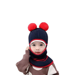 MOMISY Winter Soft Woolen Monkey Cap with Velvet Lining for Baby Boys, Girls, Infant, Toddler, 2-5 Years (in, Age, 2 Years, 5 Years, Navy)