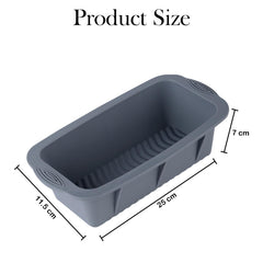 MOMISY Silicone Bread & Loaf Pan Mould | Fruit Cake, Pastry Making Pan | Baking Mould Rectangle (Grey)