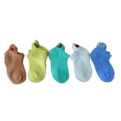 MOMISY 5 Pairs Baby kids Girl Boys Mesh Fruit Embroidery Toddlers Infant Solid Color Cotton Stretch Baby Socks (IN, Age, 6 Years, 8 Years, Standard, Fruit)