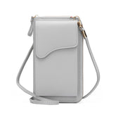 MOMISY Women Cellphone Sling Bag Card Holder Wallet Handbag Crossbody multi-function Shoulder Mobile Bag for Girls (Light Grey)