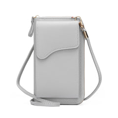 MOMISY Women Cellphone Sling Bag Card Holder Wallet Handbag Crossbody multi-function Shoulder Mobile Bag for Girls (Light Grey)