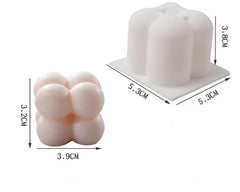 momisy Silicone Candle Moulds for Candle Making 2 Small & 2 Big Cube Candle Mould for Home Decoration Candle Making Festival, Party - Pack of 4