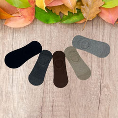 MOMISY Unisex Cotton Invisible No show Cotton Loafer Adult Socks for men & Women (Multi-colour Pack of 5)-Free Size (Invisible-Plain)