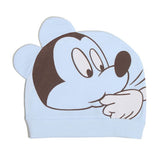 MOMISY 1 Piece Small Cartoon Design Baby Cotton Cap for Newborn Baby Boys and Girls of Age 0 to 6 Months (-Mickey-SkyBlue)