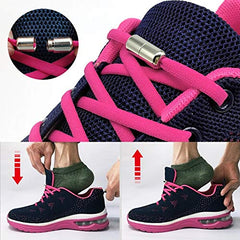 MOMISY No Tie Elastic Shoelaces, Semicircle Shoe Laces For Kids and Adult, Sneakers Shoelace Locks Laces Shoe Strings, Pink