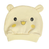 MOMISY 1 Piece Small Cartoon Design Baby Cotton Cap for Newborn Baby Boys and Girls of Age 0 to 5 Months (Panda-LightYellow)