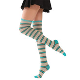 MOMISY Knee Socks for Womenand Girls Premium Cotton Blend, Breathable Long Knee High Stockings, Ultimate Comfort and Style, Ideal for Daily Use- Pack of 1 (Free Size) (Khaki Rama)