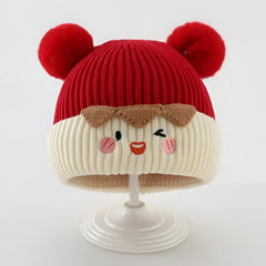 MOMISY Baby Cap Soft Beanie Woolen Hat for Spring Winter Autumn, Newborn Infant Toddler Kids, 1 to 5 Years (Red)