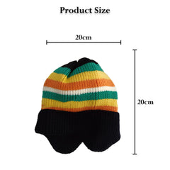 MOMISY Baby Beanie Winter Hat, Rainbow Warm Toddlers Beanies for Kids Boys & Girls Woolen Knitted Cap (6 Months - 2 Years) (Black)