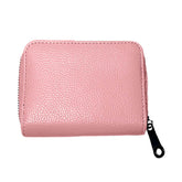 MOMISY PU Leather Credit Debit Card Holder Wallet Card Case ID Case Organizer Holder Zipper Wallet Coin Purse for Men & Women (20 Slots PVC Pink)