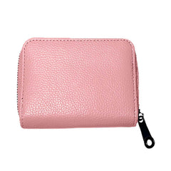 MOMISY PU Leather Credit Debit Card Holder Wallet Card Case ID Case Organizer Holder Zipper Wallet Coin Purse for Men & Women (20 Slots PVC Pink)