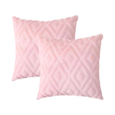 MOMISY Corduroy Cushion Throw Pillow Covers, Diamond, 45 x 45 cm, 18 x 18 inch (2, Pink2)