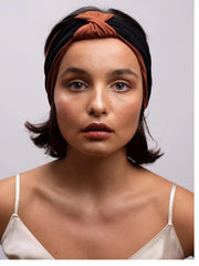 MOMISY Knotted HeadBand for Women Cute Hair Hairband Fashion Turban Cross Knotted Hair Band Accessories for Women and Girls (Navy Brown)