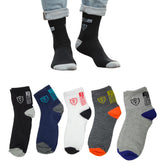 MOMISY Premium Cotton Blend Cushion Crew Socks, Multicolor, Pack of 5, Unisex, Free Size