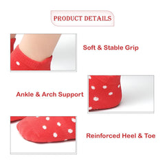MOMISY Baby Girl Boys children Non Slip Toddlers Infant children Cotton Stretch Crew Anti skid Slip Socks-6 Pairs (AntiSkid-Polka, 1 to 3 years)