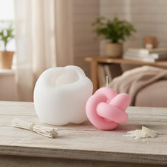 MOMISY 3D Wool Ball Silicone Candle Mould, Magic Twisted Rope Design, DIY Soap, Resin, Wax Crafts (WhiteA)