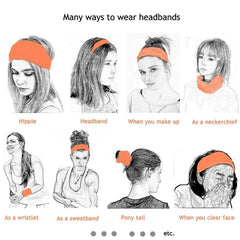 MOMISY 3Pcs Headbands for Women Yoga Running Sports Workout Hiking Hairband Elastic Non Slip Sweat for Girls- White Garden, Maroon, Turqouise