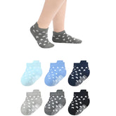 MOMISY Cotton Anti skid Baby Girl Boys Toddlers Infant children Non Slip Socks-6 Pairs (IN, Age, 3 Years, 5 Years, AntiSkid-Star)