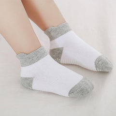 MOMISY Baby Girl Boys Non Slip Socks Toddlers Infant Cotton Anti-Slip -6 Pairs (Dotted-2Color, 1 to 3 years)