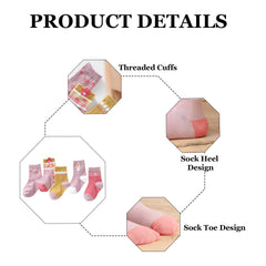 MOMISY 5 Pairs Tube Socks for children Toddlers Infant Baby Girl Boys (Cute Rabbit, 1 year to 3 year)