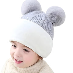 MOMISY Winter Soft Woolen Monkey Cap with Velvet Lining for Baby Boys, Girls, Infant, Toddler, 2-5 Years (in, Age, 2 Years, 5 Years, Grey)