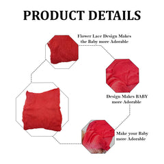 MOMISY Baby Photography Photoshoot Blanket, Newborn Photo Props Swaddle Wrap, Breathable Pack of 1 (Red, Baby)
