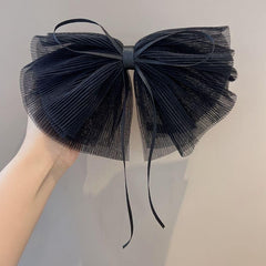 MOMISY Bow Shaped Hair Clip, Hair Accessories for Women and Girls (Net Black, Free)