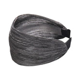 MOMISY Workout Hair Bands | Sweat-Proof Your Gym Fitness Soft Wide Head Band Running Yoga Sports Bandana for Girls Women (Silver Grey, Free)