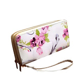 MOMISY Women's PU Leather Clutch Purse, Party Wedding Wallet with Zipper (Purple)
