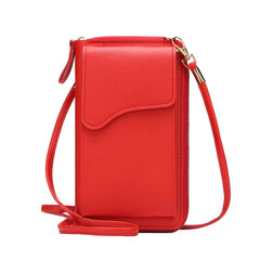 MOMISY Women Cellphone Sling Bag Card Holder Wallet Handbag Crossbody multi-function Shoulder Bag for Girls (Red)