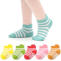 MOMISY Baby Girl Boys children Non Slip Toddlers Infant children Cotton Stretch Crew Anti skid Slip Socks-6 Pairs (AntiSkid-Stripe, 0 to 1 years)