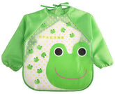 MOMISY Waterproof Smock Painting Apron for Kids Full Sleeve Feeding Bib for Babies Cartoon Animal Art for Infants Toddler Boys Girls (Green Frog)