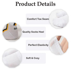 MOMISY Men's Premium Cotton Cushion Ankle length Socks, (Multicolor) Pack of 5 (Free Size) (Sports)