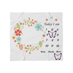 MOMISY Baby Milestone Blanket and Props for Baby's |1 to 12 Months Prop |Baby Bedding |Ac Room Blanket for Summer|Newborn| Infants Winter Blanket(FlowerLeaves)