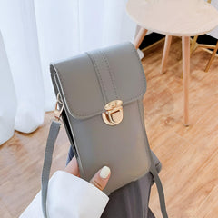 MOMISY Women Cellphone Sling Bag Mobile Card Holder Wallet Purse Clutch Handbag Crossbody Shoulder Bag for Girls (Light Grey)