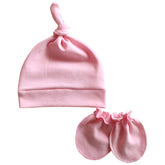 MOMISY Newborn Baby's Cotton Cap Mitten Set, 0-6 Months (IN, Age, 0 Months, 6 Months, LightPink)