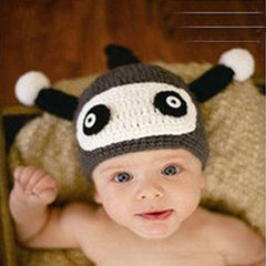 MOMISY Newborn Photography Props Baby Girl Boy Photo shoot Props for Infant Hand Crocheted Insect Hat-Grey, Black White
