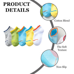 MOMISY 5 Pairs Girl Boys Tube Socks Toddlers Infant Solid Color Boat Spring and Autumn Socks Stretch Baby kids Sock (IN, Age, 3 Years, 5 Years, 1Striped)