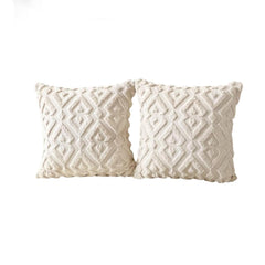 MOMISY Corduroy Cushion Throw Pillow Covers, Diamond, 45 x 45 cm, 18 x 18 inch (2, Beige2)