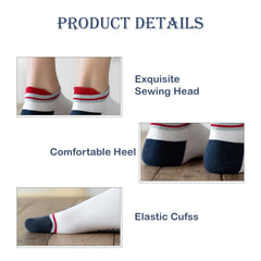 MOMISY Men's Premium Cotton Cushion Ankle length Socks, (Multicolor) Pack of 5 (Free Size) (Boat 2 Color)