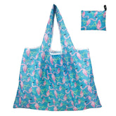 MOMISY Designer Pattern Reusable and Foldable Shopping Bag/Tote Hand bag/Travel Bag/Grocery Bag | Heavy Duty, Eco Friendly | Compact, Lightweight and Convenient (Blue Flamingo)